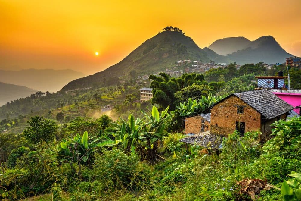 Himalayan view from hilltop
