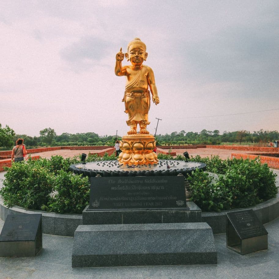 Lumbini heritage landscape with monasteries